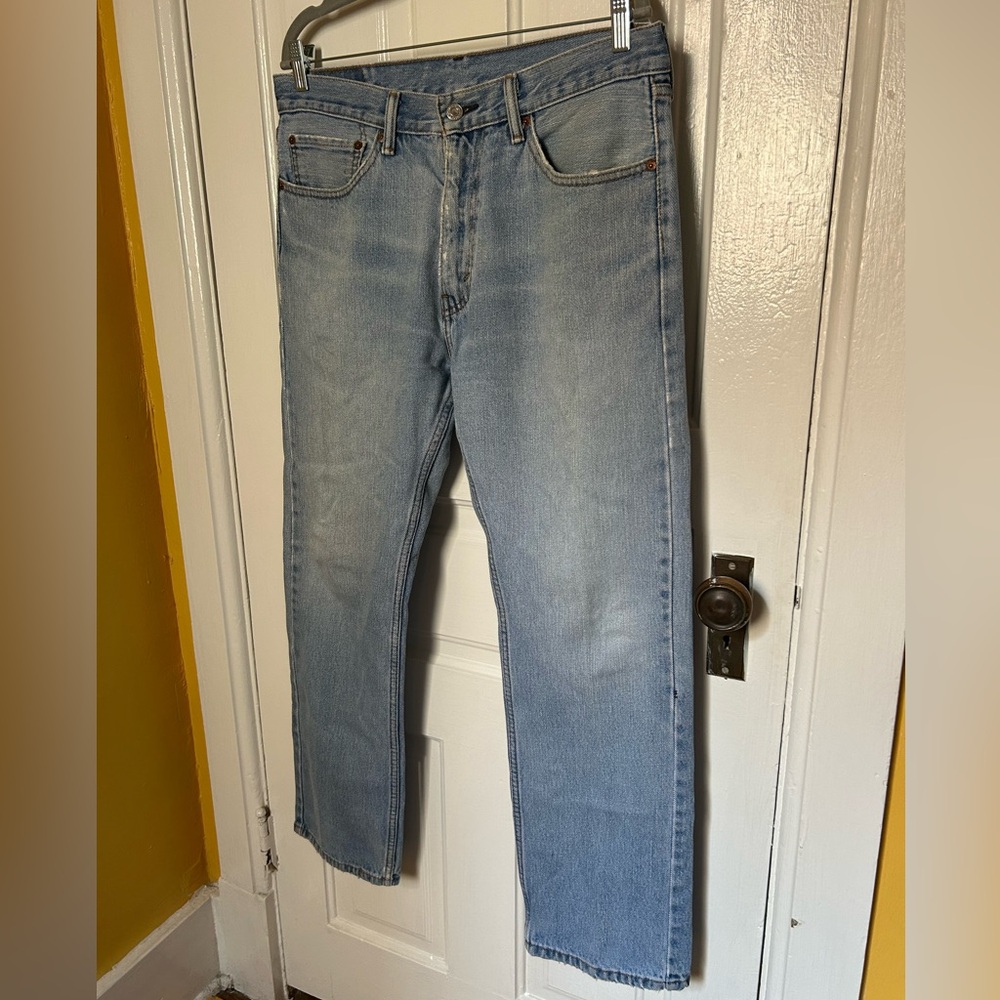 Levi's 505 vintage jeans in light wash with soft wear